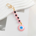 Gold-Tone Evil Eye Bead Keychain With Glass Disc Pendant view 9