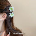 Gradient Translucent Flower Mini Hair Claw Pairs In Six Colors view 3