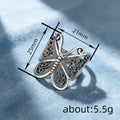 Antique Silver Tone Butterfly Filigree Ring Polished Metal Jewelry view 4