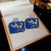 Blue Floral Square