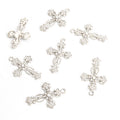 Crystal-Accented And Pearl-Look Gold Silver Cross Pearl-look And Alloy Charms in 4 Styles view 7