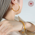 Mesh Tube Choker Hoop Earrings and Open Cuff Bracelet view 3
