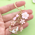 Blossom and Flower Charm Keychains in 16 Pictured Variations for Bags and Keys view 1