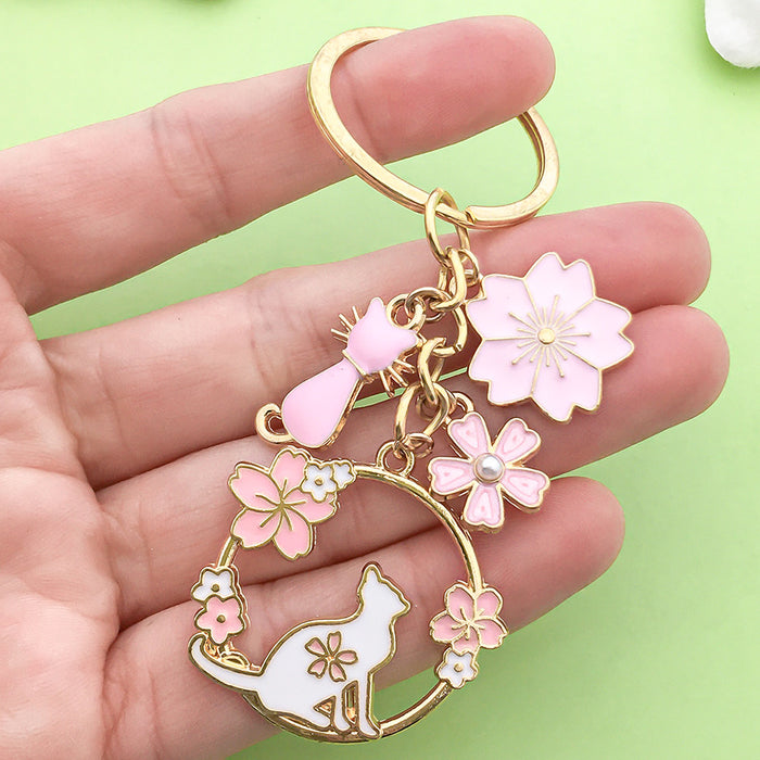 Blossom and Flower Charm Keychains in 16 Pictured Variations for Bags and Keys