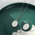 Oval Birth Flower Double Sided Pendant Necklace Gold Steel view 7