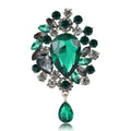 Large Teardrop Crystal Cluster Brooch With Matching Drop view 2