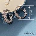 Silver Multi Butterfly Pavé CZ Open Hoop Earrings Curve Design view 4