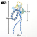 Rhinestone Peacock Glitter Bead Keychain Phone Strap view 4