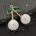 Pave Rhinestone Cherry Charm Pendant Five Colors Two Sizes view 4