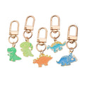 Five Colorful Dinosaur Clasp Keychain Set with Metal Hardware view 5