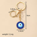 Gold Tone Rhinestone Evil Eye Enamel Keychain 4 Styles view 5