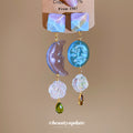 Asymmetric Pastel Sun and Moon Geometric Drop Earrings view 1
