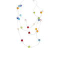 Multicolor Beaded Fine Chain Necklace with Playful Drops view 5