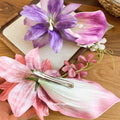 Fabric Lily Calla Lily Hair Clips Purple Pink Two Colors view 4