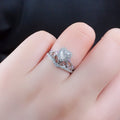 Silver Tone Heart Crown Ring With Pink Accent Stones view 2