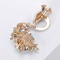 Crowned Swan and Rose Flower Brooch in Purple and Light Blue view 4