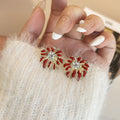 Red Firework Crystal Look Center Statement Stud Earrings view 6