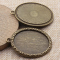 Oval Beaded Edge Cabochon Pendant Setting Jewelry Making Component view 2