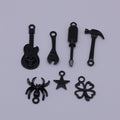 Black Tool and Symbol Charms in Seven Designs for Jewelry Making view 1