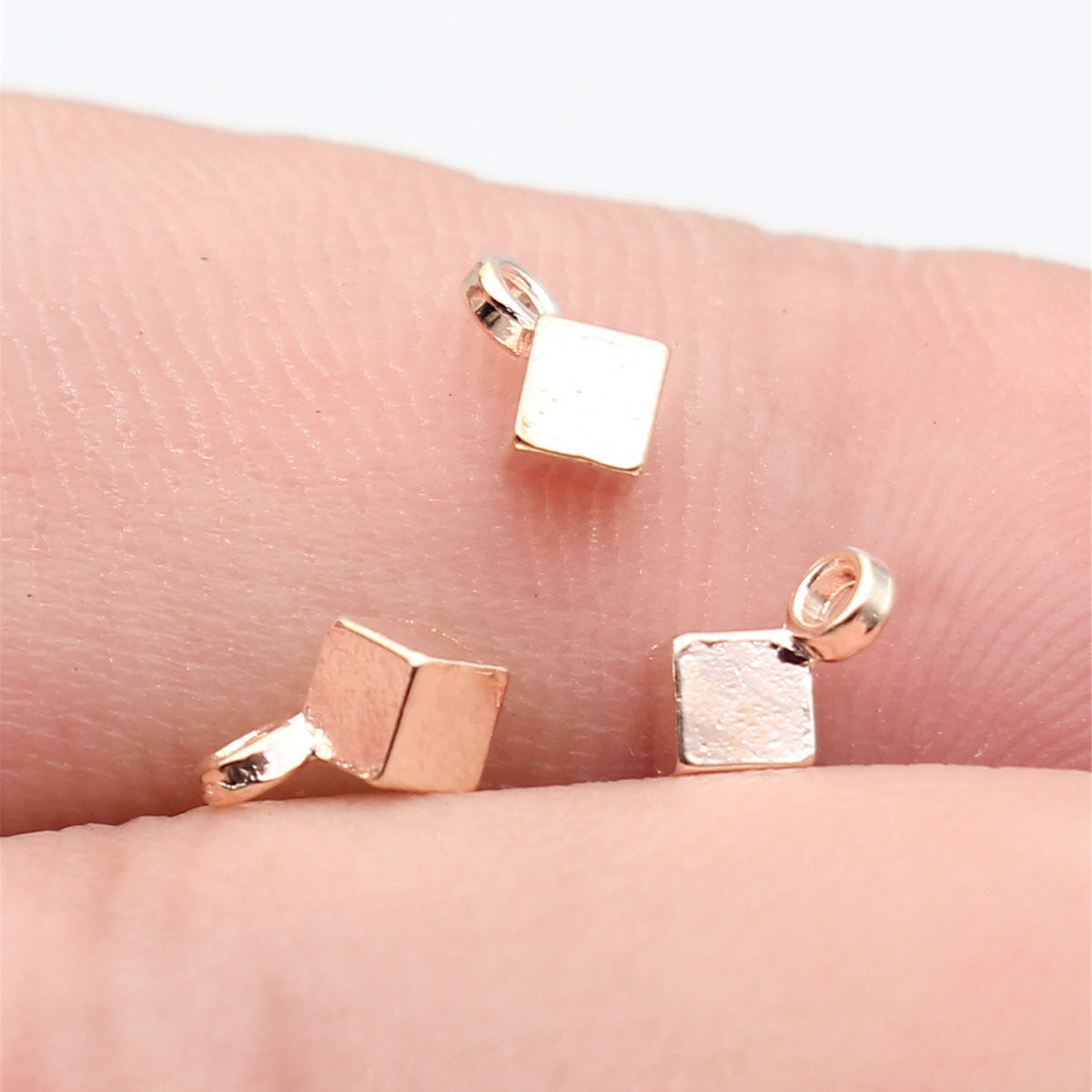 7.4x4.1x4.1mm 0.22g Multicolor Zinc Alloy Cube Small Bead for DIY Bracelet Necklace Jewelry