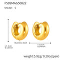 Stainless Steel Polished Hoop Earrings Gold Steel Two-Tone Sizes view 11