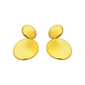 Double Disc Drop Earrings in Gold and Silver Tone Finishes view 5