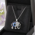 Gold and Silver Tone Elephant Evil Eye Pendant Necklaces view 3