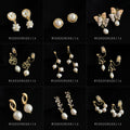 Gold Pearl Clip-On Earrings Assorted Decorative Styles view 2