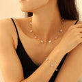 Gold Chain Stone Chip Station Necklaces Bracelets 20 Colors view 1
