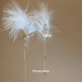 White Feather Crystal Chain Tassel Stud Earrings Jewelry Accessory view 3