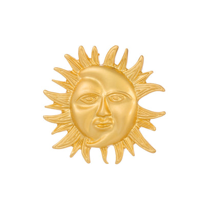 Front product view of the moon brooch pin in gold