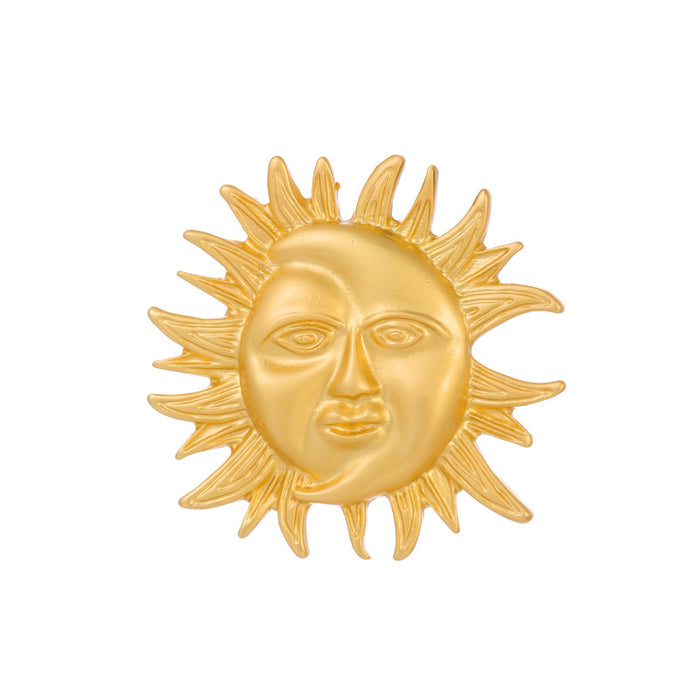 Gold Tone Moon Two Designs Metal Brooch Pin for Jackets and Lapels