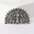 Rhinestone Peacock Fan Brooch Full Crystal Spread Tail Pin view 11