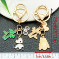 Bamboo Panda Enamel Keychains with Glasses Charm, 7 Poses view 5