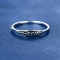Antique Silver Wheat Leaf Embossed Band Ring Sizes 6-10 view 5