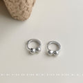Double Ball Mini Huggie Hoop Earrings Two Finishes view 6