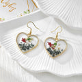 Heart-Shaped Pressed Flower Drop Earrings in Four Designs view 3