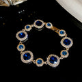 Gold Halo Geometric Rhinestone Necklace Bracelet Stud Mix view 9
