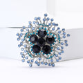 Round Crystal Branch Flower Brooch in 4 Color Options view 3