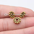 Beaded Wreath Metal Spacer Beads in Three Vintage Finishes view 4