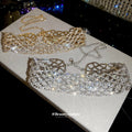 Open Lattice Mesh Wide Choker Necklace In Gold And Silver view 4