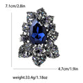 Teardrop Crystal Floral Leaf Brooch With Faceted Crystals And Polished Metal Details view 8