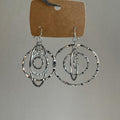 Textured Concentric Circle Drop Hook Earrings in Two Metal Tones view 6