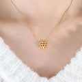 Intertwined Heart Pendant Necklace Stud Earrings Gold Steel view 6