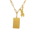 Long Paperclip Necklace Soul Mate Tag Rabbit Charm view 5