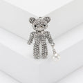Crystal Teddy Bear Brooch with Jointed Limbs in Four Colors view 6