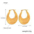 Gold Steel Layered Crescent Hoop Earrings Large And Small view 9