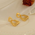 Gold Abstract Open Link Stud Earrings Decorative Jewelry view 3