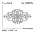 Symmetrical Crystal Filigree Bar Brooch in Gold or Silver Tone view 6