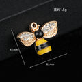 Gold Tone Alloy Enamel Bee Charm Pendant Rhinestone Wings Two Styles view 3
